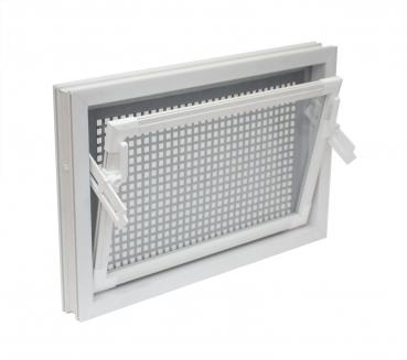 Kellerfenster weiss 60 x 50 cm Isolierverglasung 3.3 incl. Schutzgitter, Insektenschutz, 4 Fensterbauschrauben